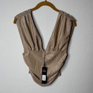 Fashion Nova Gold Shimmer Top